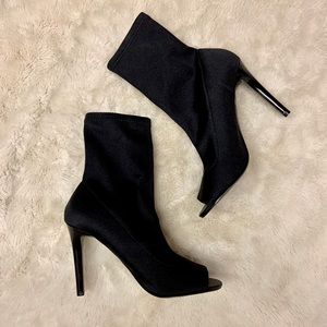 Peep toe sock heels